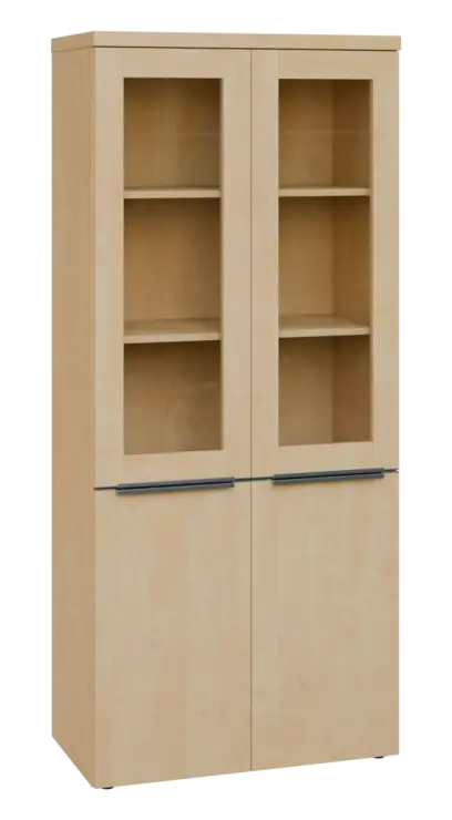 SIN 5 - 8DS kancelářská skříň, 4-dveřová/prosklená, 1820x800x400, bříza světlá